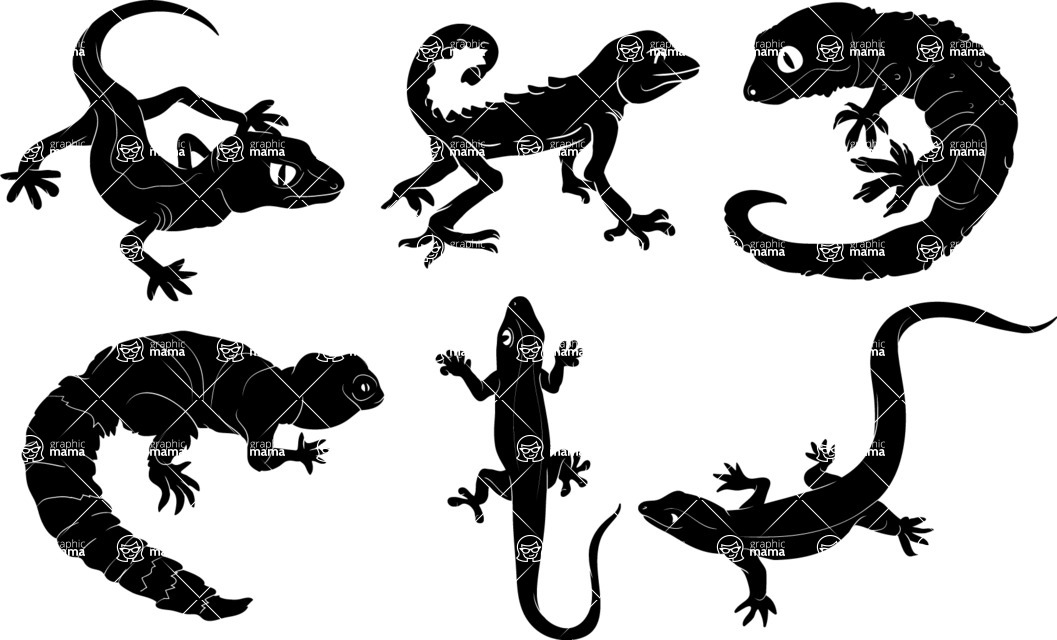 Vector silhouettes - Vector Lizard Silhouettes Set